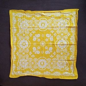 Handkerchief lot of 4, cotton and polyester yellow, blue, light blue 20x20